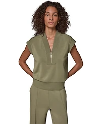 Donna Karan Weekend Women's Half-Zip V-Neck Top
