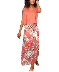 Lascana Women's Layered Look Scoop Neck Maxi Dress