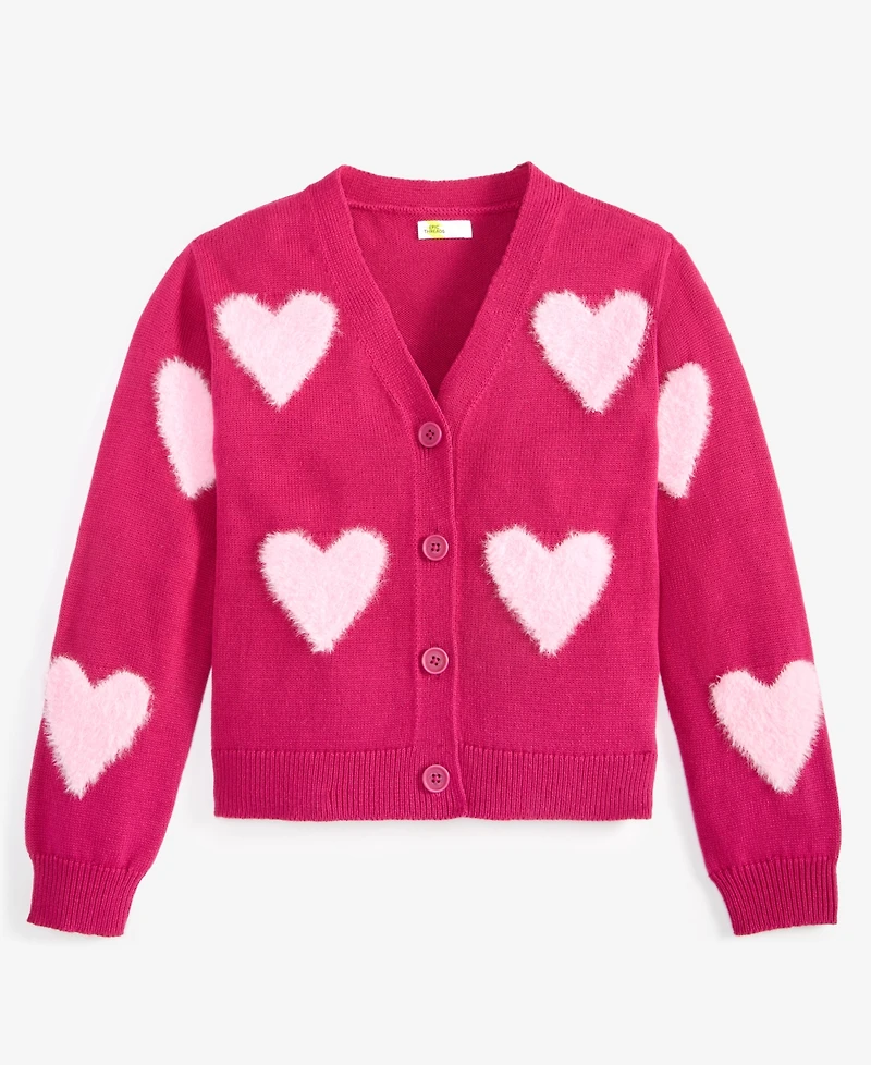 Epic Threads Girls 5-20 Textured Heart Long-Sleeve Cardigan, Macy's Exclusive