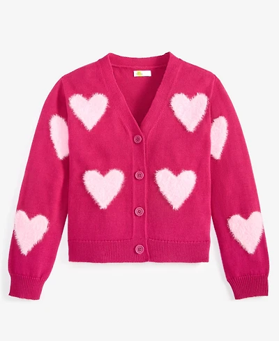 Epic Threads Girls 5-20 Textured Heart Long-Sleeve Cardigan, Macy's Exclusive
