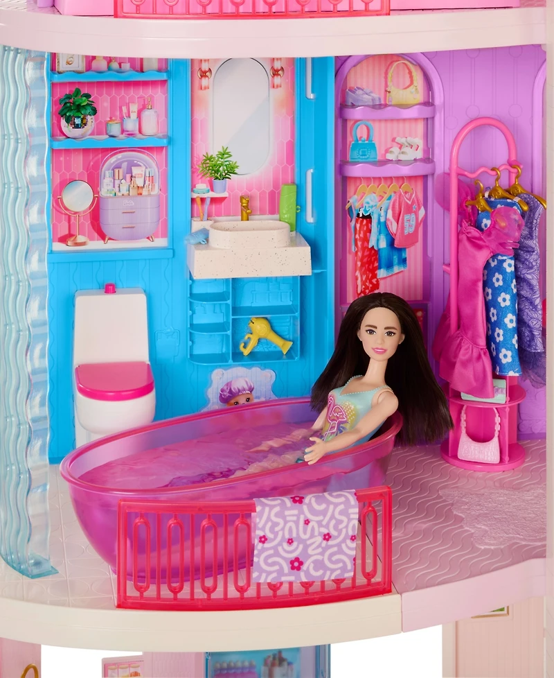 Barbie DreamHouse 3-Story Dollhouse with 2 Pools, 2 Slides, and Working Elevator, 65+ Pieces