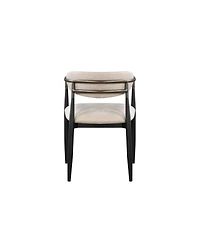 HomeRoots Set of Two Upholstered Fabric Open Back Dining Arm Chairs