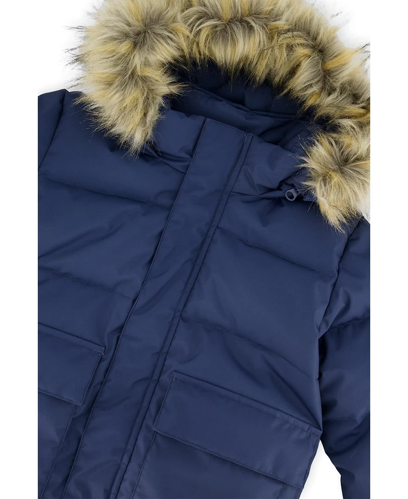 Deux par Little and Big Unisex (6-14) Winter Jacket with Faux-Fur Hood