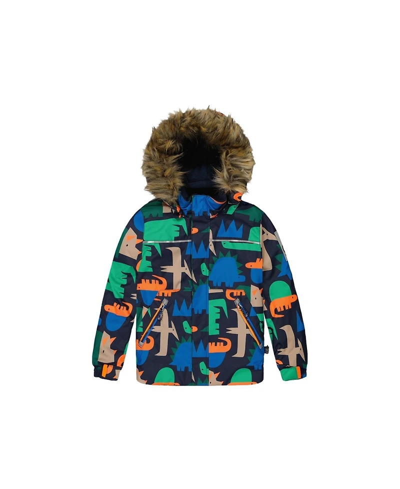 Deux par Little and Big Boy (6-8) Two Piece Discover Snowsuit Dinosaur Print