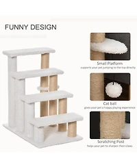 Ruie 4-Level Cat Climbing Steps with Scratching Posts for Sofa