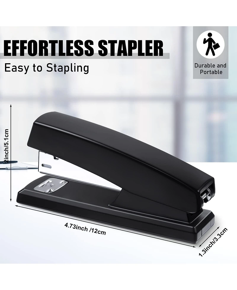 Danrong 6 Pack Metal Desktop Stapler Set With Staples Heavy Duty 25 Sheet Capacity
