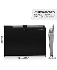 Danrong 8 Pockets Accordion File Organizer Expanding Folders Portable Document A4 Letter Snap Closure Pack Of 4