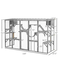 Ruie Large Outdoor Catio Cat Enclosure with Shelves Bridges and Ramps