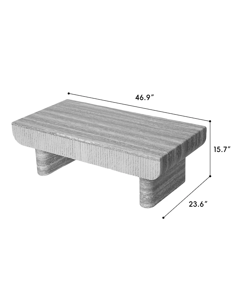 Clihome Mdf Coffee Table Accent Table, Modern Rectangular Cocktail Table with Drawer