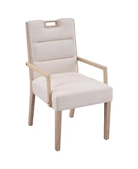 Boyel Living 2-Piece Modern Dining Chairs with Arms, Fabric and Rubberwood Frame, Upholstered Kitchen Chairs