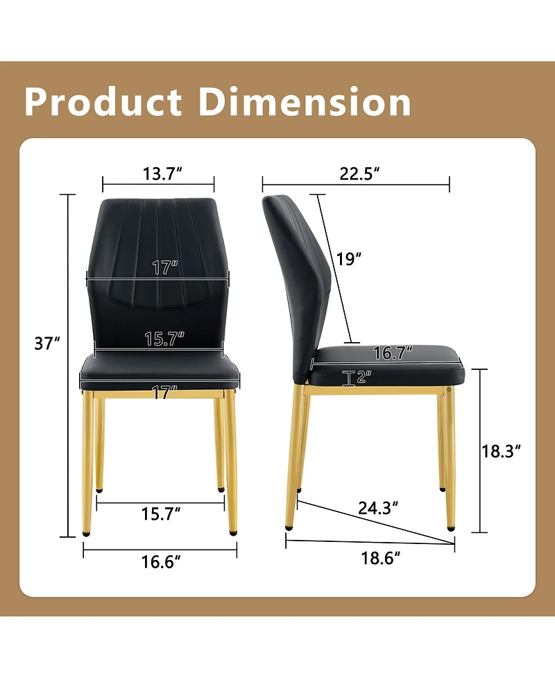 Sailvan Dining Chairs - Ergonomic Pu Backrest