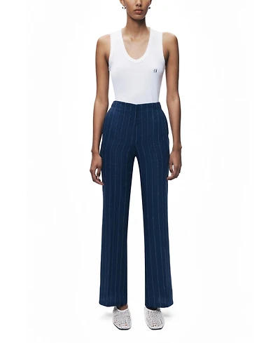 Nocturne Women's Pinstripe Wide Leg Trousers