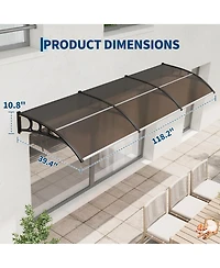 homfan Polycarbonate Door and Window Awning Canopy, Uv, Rain Snow Shield