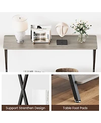 homfan 41" Narrow 2-Tier Console Table with Storage Shelf, Behind Couch Entryway Table