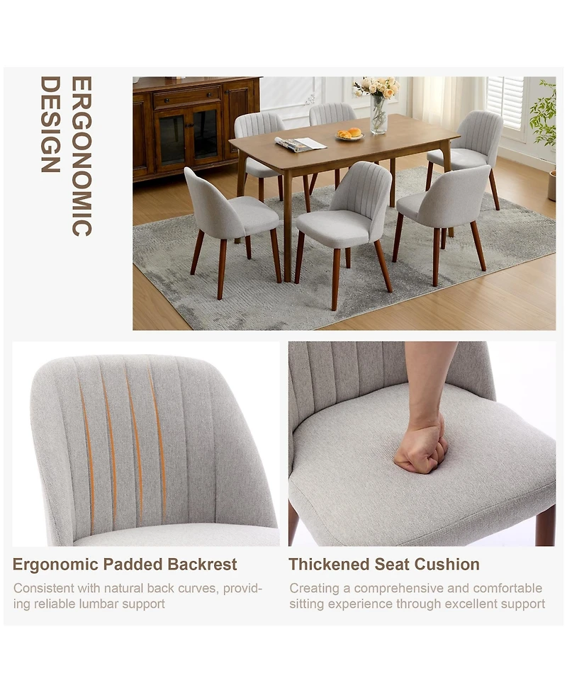 homfan Modern Upholstered Dining Chair Set of 2