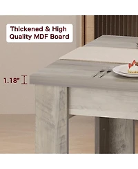 homfan 63-Inch Rectangular Farmhouse Dining Table for 4-6, 1.18" Thick Tabletop