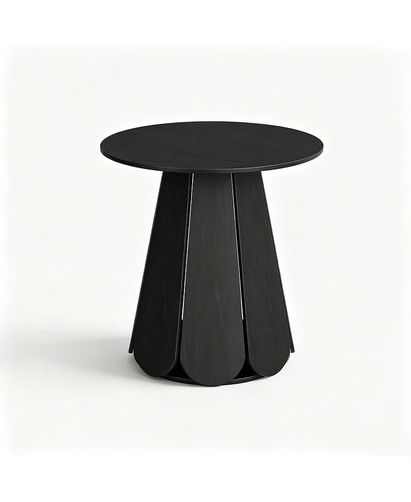 homfan 31.5" Round Farmhouse Dining Table for 2-4, Wood Grain Top, Pedestal Base