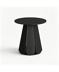 homfan 31.5" Round Farmhouse Dining Table for 2-4, Wood Grain Top, Pedestal Base