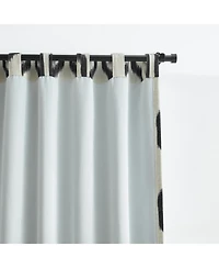 Threadmade Renzo Ikat Geometric Linen Room Darkening Rod Pocket/Back Tab Curtain