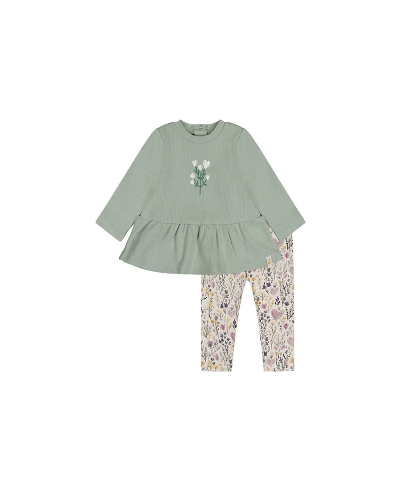 Deux par Baby Girls ( 3M to 24 M ) Organic Cotton Peplum Tunic and Legging Set Heart Print