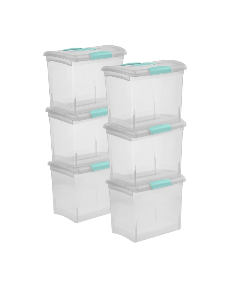 Sterilite Large Nesting ShowOffs, Stackable Clear File Box with Lid, (6 Pack)