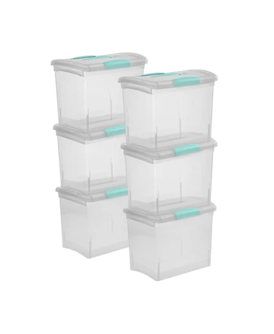 Sterilite Large Nesting ShowOffs, Stackable Clear File Box with Lid, (6 Pack)