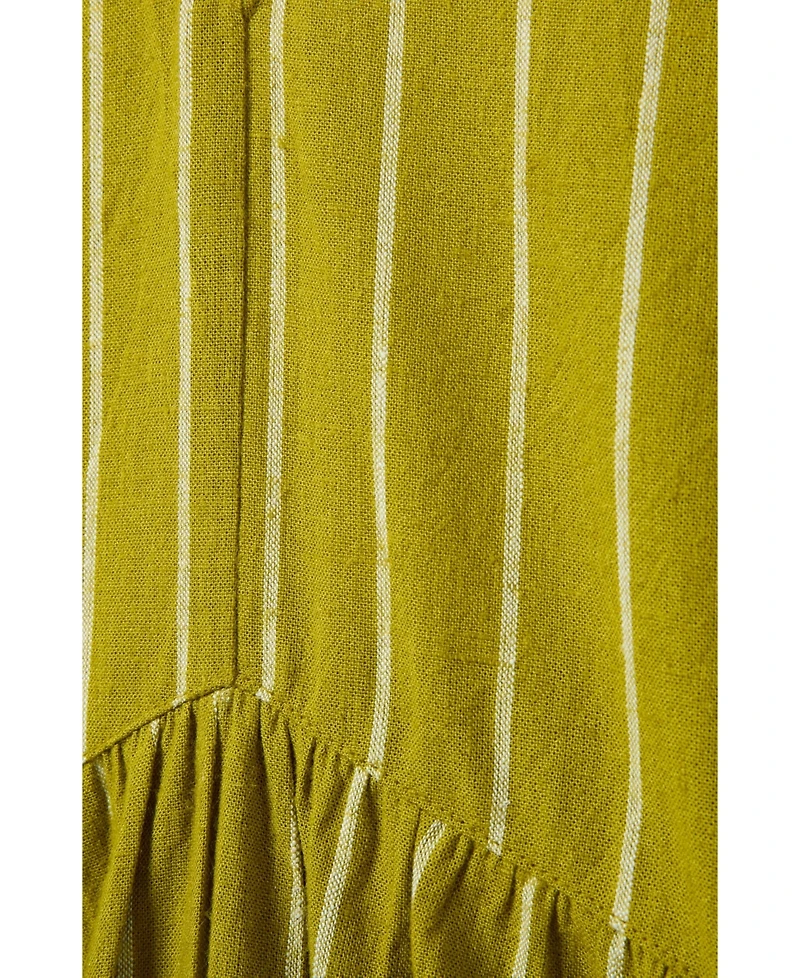 Celtic & Co. Women's V-Neck Gathered-Waist Striped Midi Dress