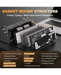 Lisen AL98 Wireless Mechanical Hot-Swappable Keyboard for Pc/Mac