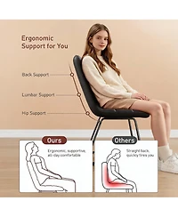 homfan Faux Leather Dining Chairs Set of 2, High-Resilience Foam, Upholstered Room with Metal Frame, Modern Style