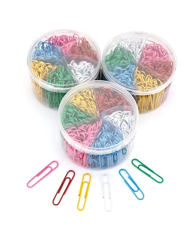 Danrong 900 Pieces Vinyl Coated Paper Clips 6 Colors Office School Organizing