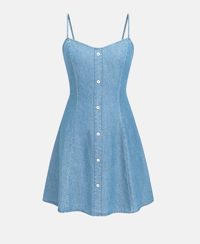 Cupshe Women's Morning Tide Denim Mini Beach Dress