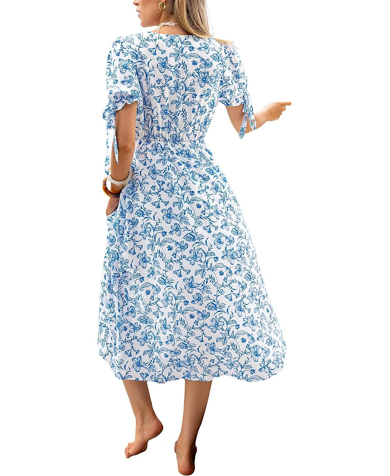 Cupshe Women's Soft Launch Floral Maxi Beach Dress