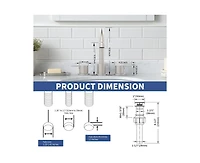 Busdays 2 Handle Brushed Nickel Widespread Bathroom Faucet 8 Inch 3 Hole 360 Degree Swivel Spout with Pop Up Drain Assembly