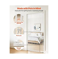 Ruie 78 in Extra Tall Pet Gate with Adjustable 28 to 34 in Width