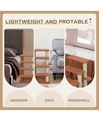Ruie 4 Level Cat Steps with Scratching Posts for High Beds and Sofas