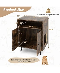 Ruie Industrial Cat Litter Box Enclosure with Open Storage Compartment