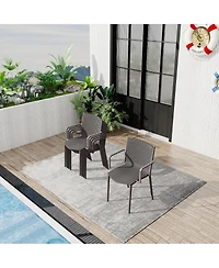 Streamdale Furniture Summer 4 Pieces Modern Stackable Plastic Armchairs, Ergonomic