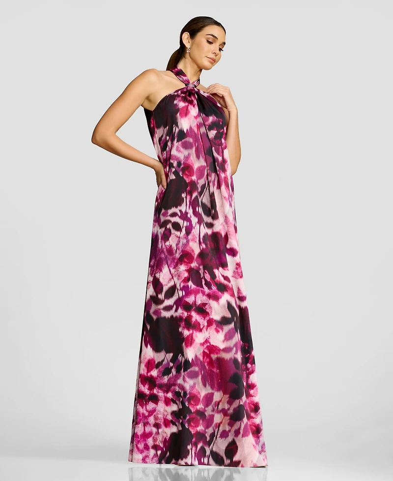 Dress the Population Women's Gathered Halter Neck Maxi