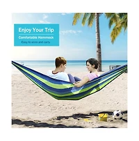 Piscifun Portable Camping Hammock Thickened Canvas 550lb Capacity With Anti Roll Beam Tree Straps For Outdoor Patio Yard