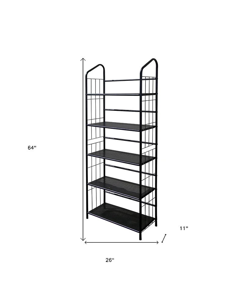 HomeRoots Metal Five Tier Bookcase