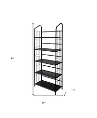 HomeRoots Metal Five Tier Bookcase