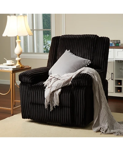 homfan Manual Recliner Chair with Pillow Top Arms, Side Pocket, 330 lb Capacity