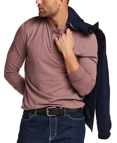 Weatherproof Vintage Men's Long-Sleeve Jersey Henley Shirt