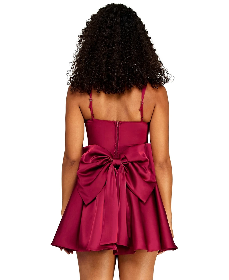 Alex & Sophia Juniors Square-Neck Dress
