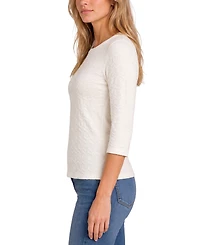 Liverpool Los Angeles Women's 3/4-Sleeve Crewneck Knit Top