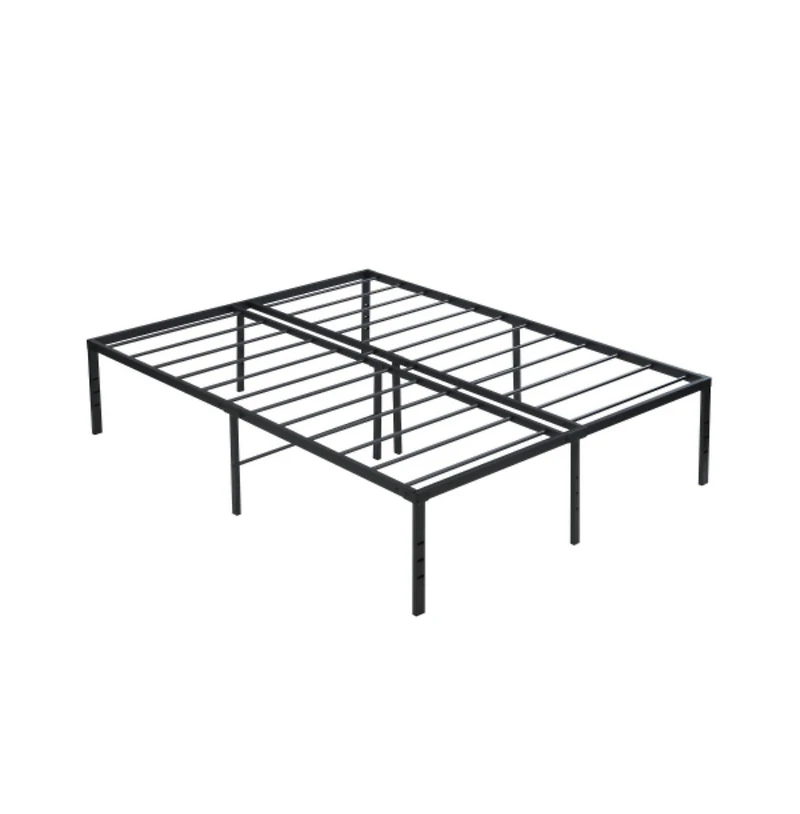 Lucky One King Size Heavy Duty Metal Bed Frame, Reinforced Steel Slats, Noise-Free, No Box Spring Needed, Under-Bed Storage