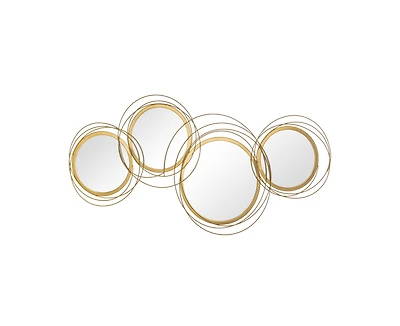 Busdays 42.25 Inch Circle Mirror Modern Metal Wall Art for Living Room Bedroom Dining Room