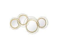 Busdays 42.25 Inch Circle Mirror Modern Metal Wall Art for Living Room Bedroom Dining Room