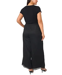 Msk Plus Sparkle Mesh Mid-Rise Pull-On Pants