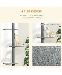 Ruie Floor to Ceiling Cat Tree Climbing Tower with Sisal Scratching Posts